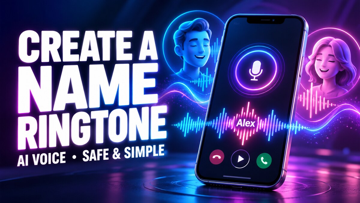 AI voice generator creating a safe personal name ringtone