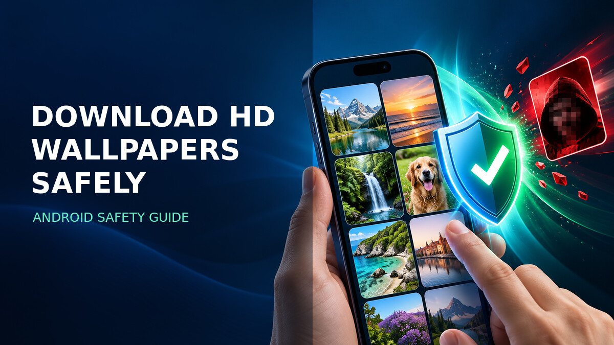 Safe HD wallpaper download on an Android phone