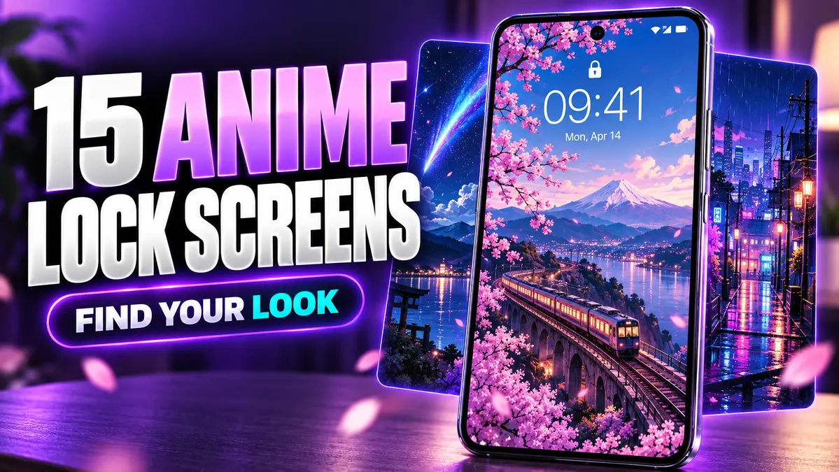 15 Anime Lock Screen Ideas for Your Phone — illustrated phone preview