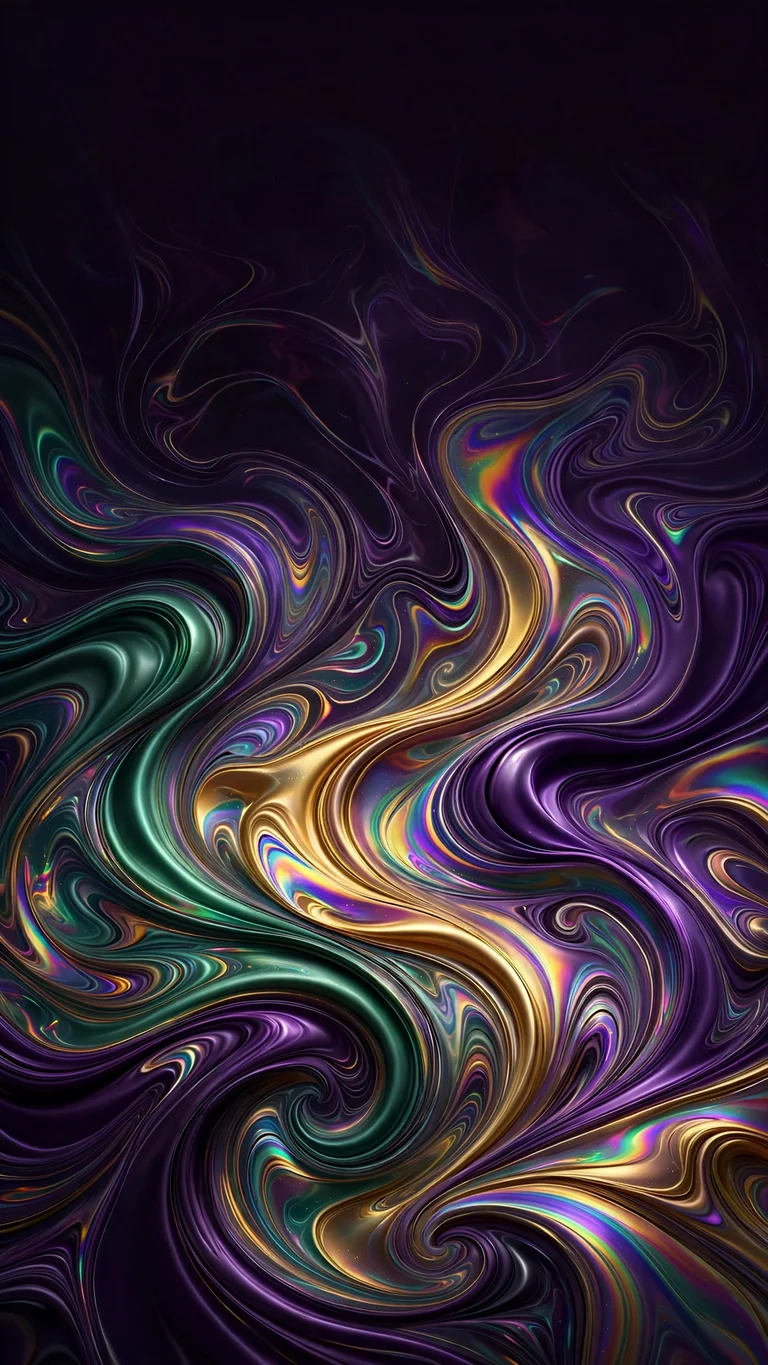 opalescent oil slick swirls abstract wallpaper