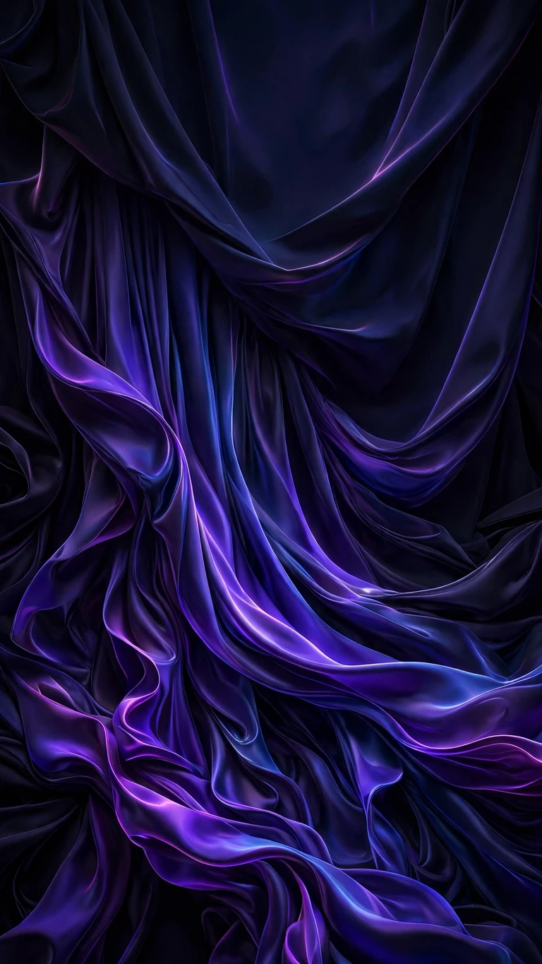 Indigo Silk Waterfall, vertical abstract phone wallpaper