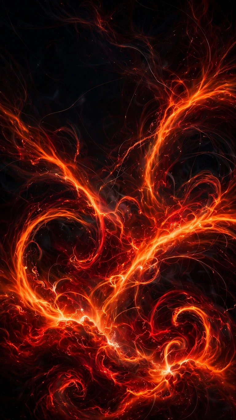 Solar Flare Plasma Arcs, vertical abstract phone wallpaper
