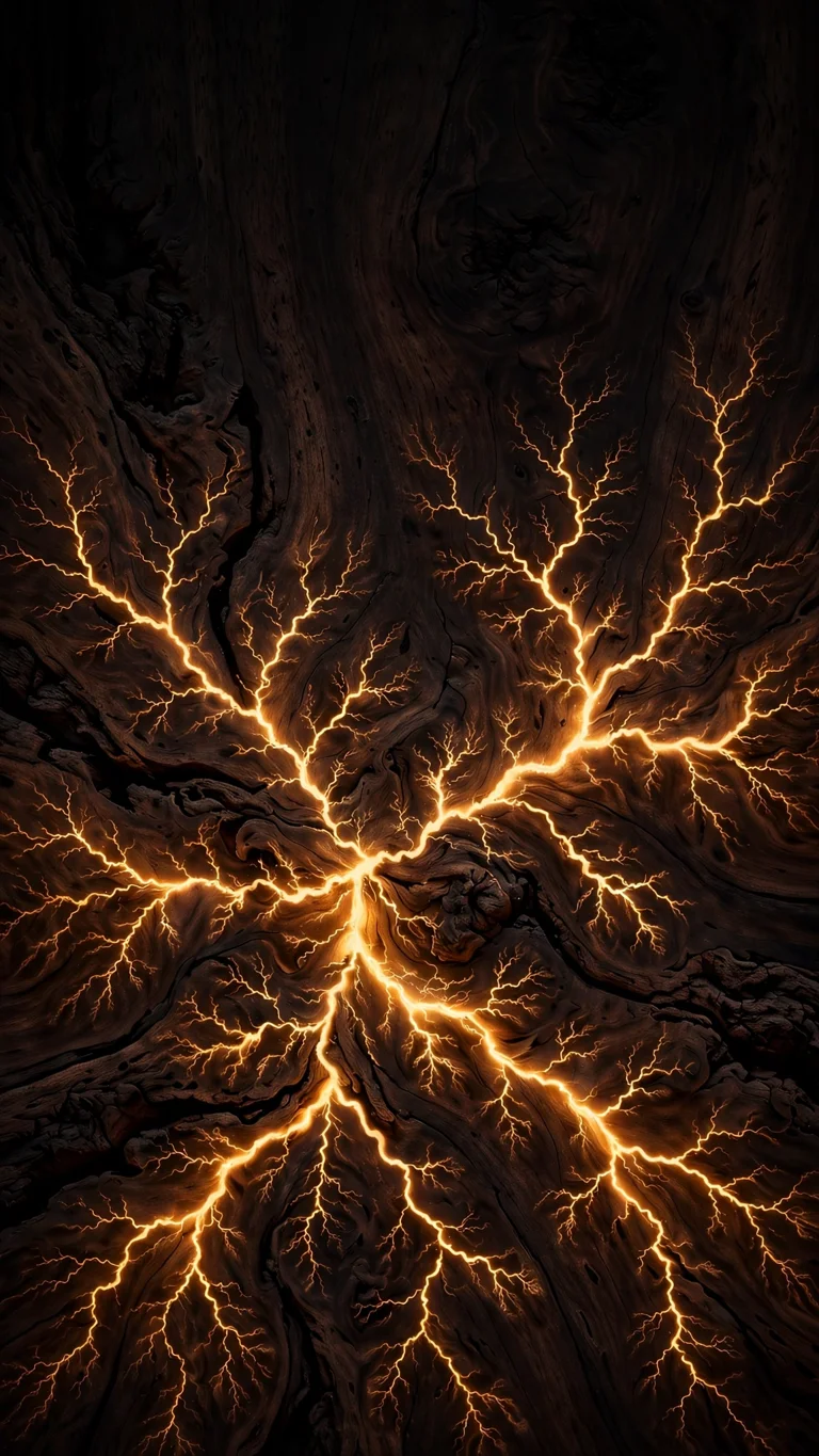 Lichtenberg Lightning Figures in Wood abstract phone wallpaper