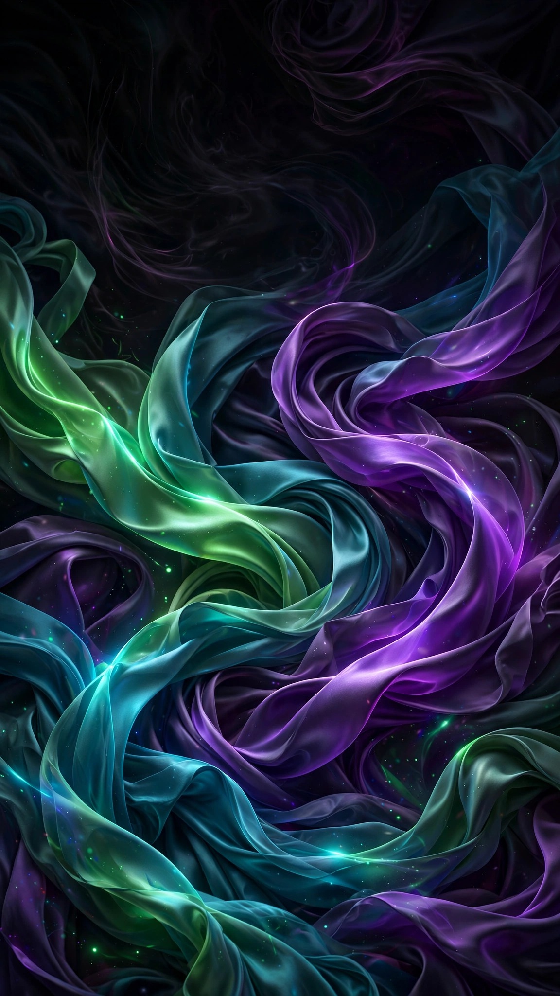Aurora Silk Ribbon Waves - free phone wallpaper