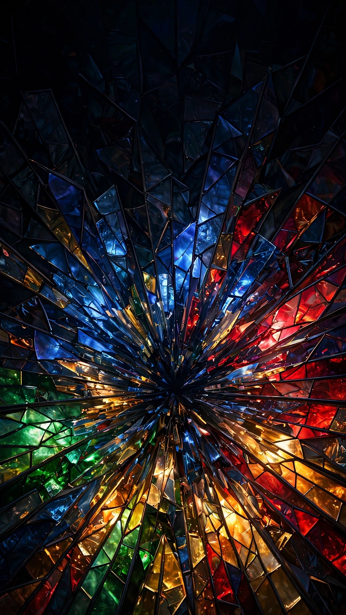 Stained Glass Kaleidoscope Burst - free phone wallpaper