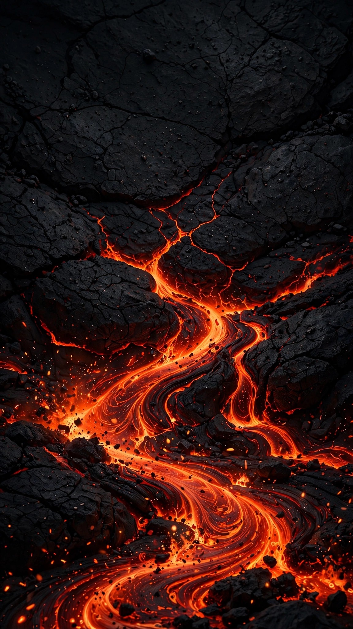 Molten Lava Flow Veins Abstract Wallpaper