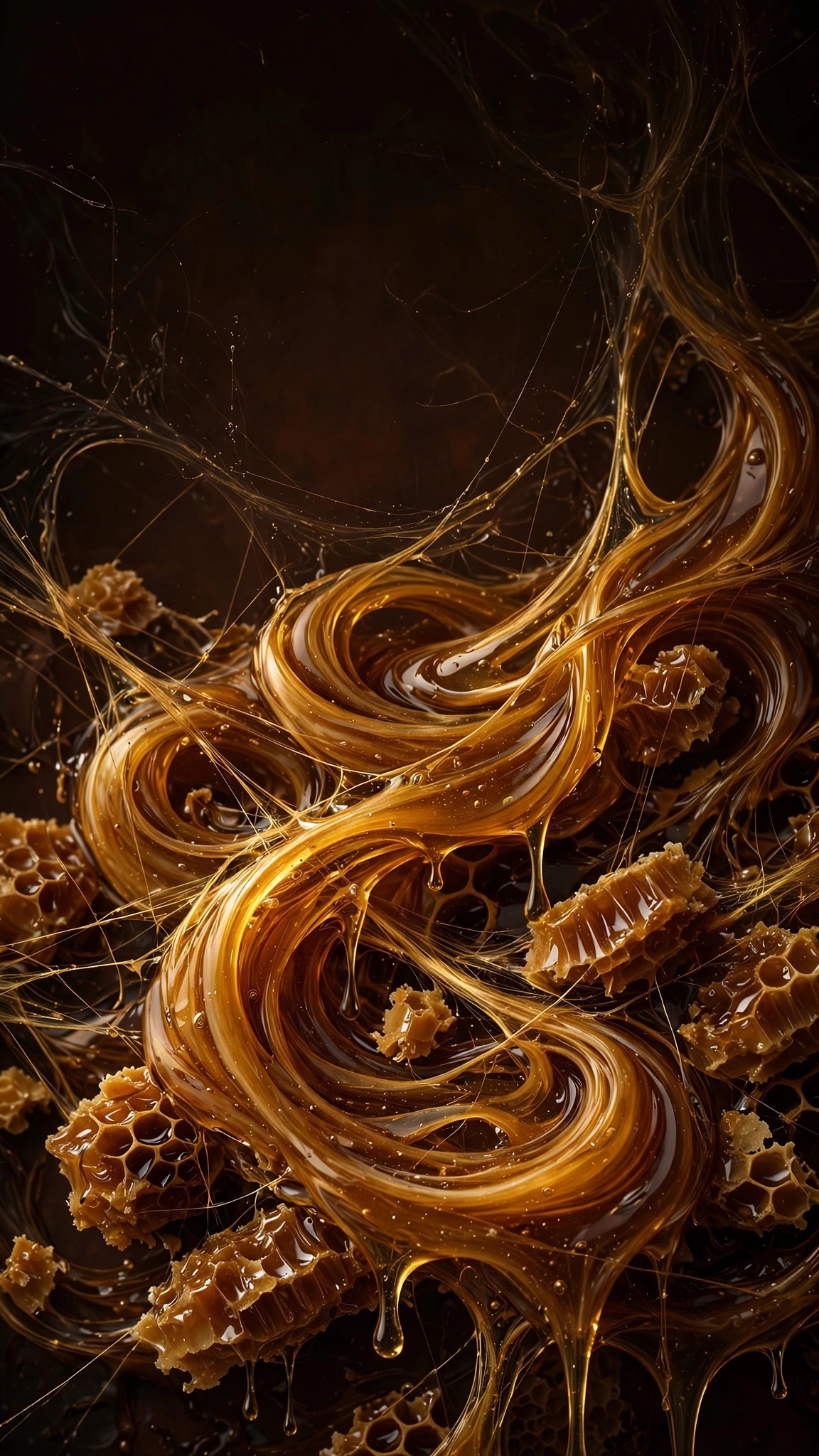 Amber Honey Drip Swirl abstract wallpaper for phone