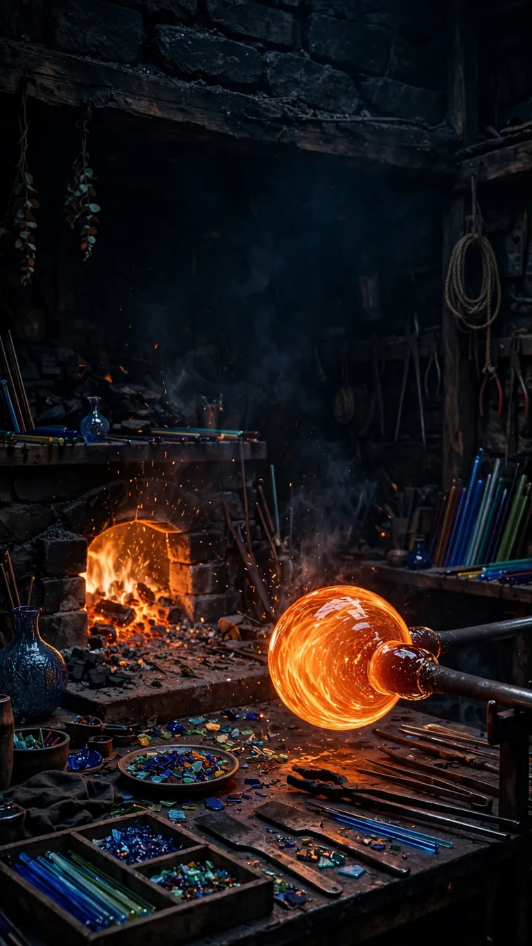 Glassblowing Workshop Molten Glow aesthetic wallpaper