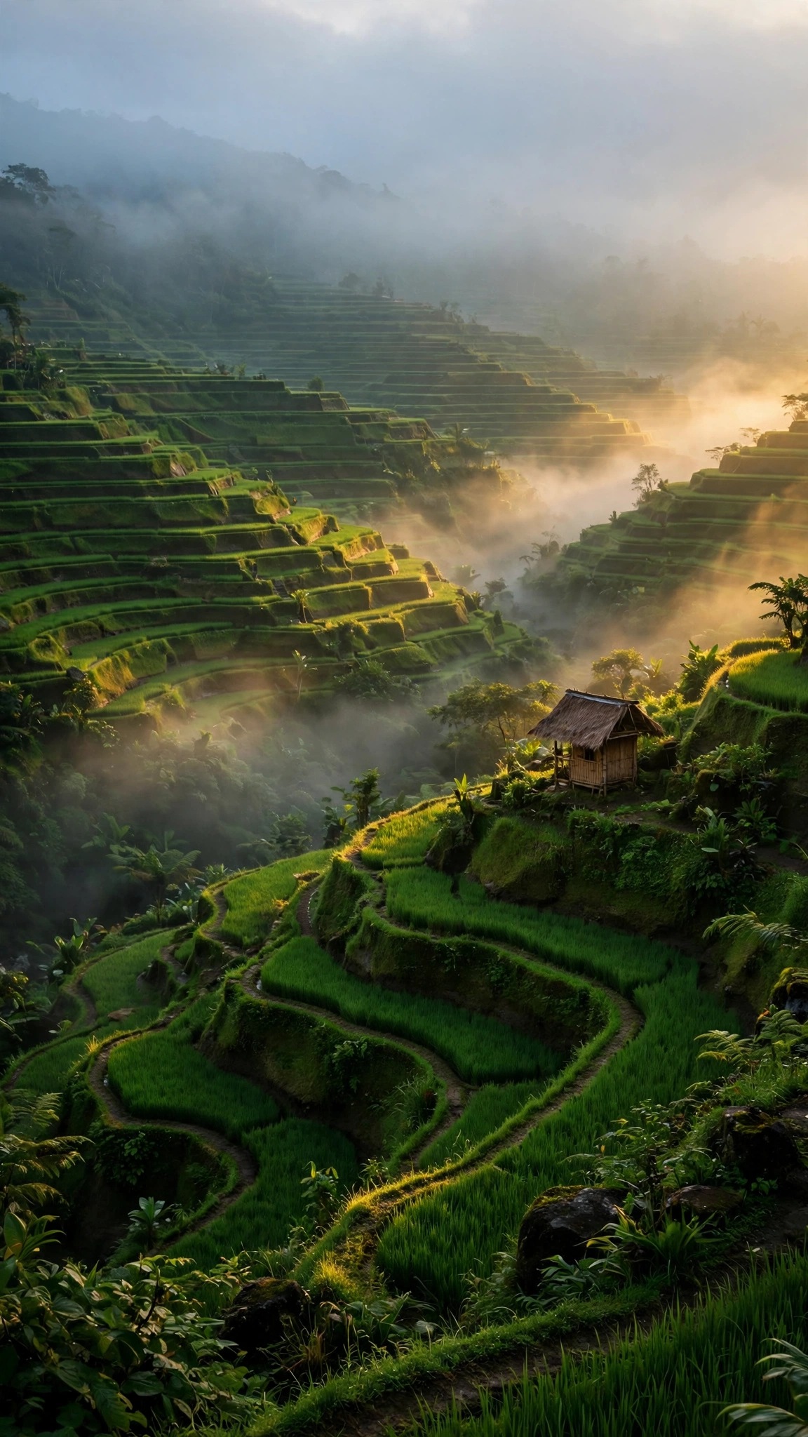 Bali Rice Terrace at Dawn - free phone wallpaper