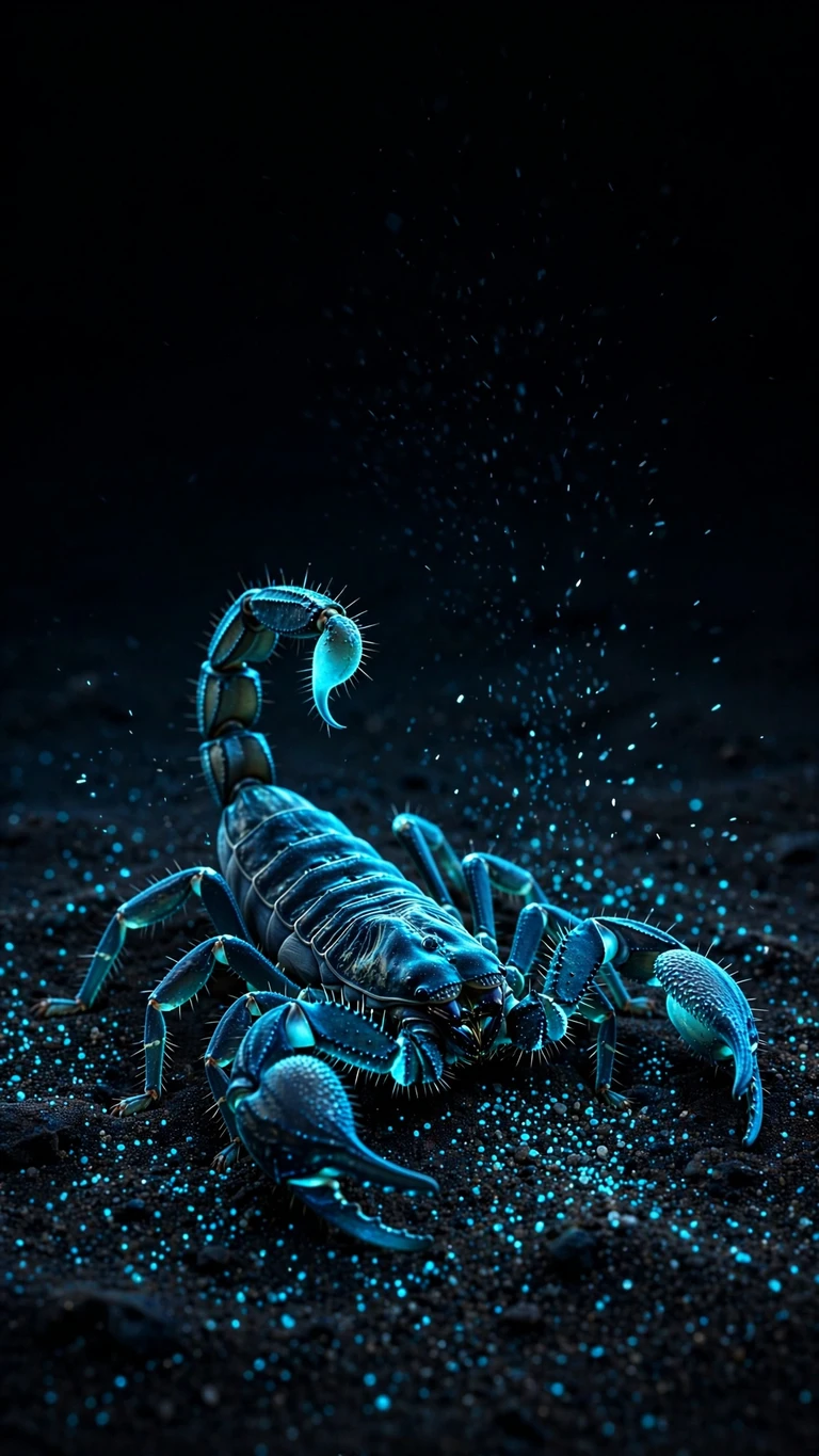scorpion glowing under blacklight wallpaper