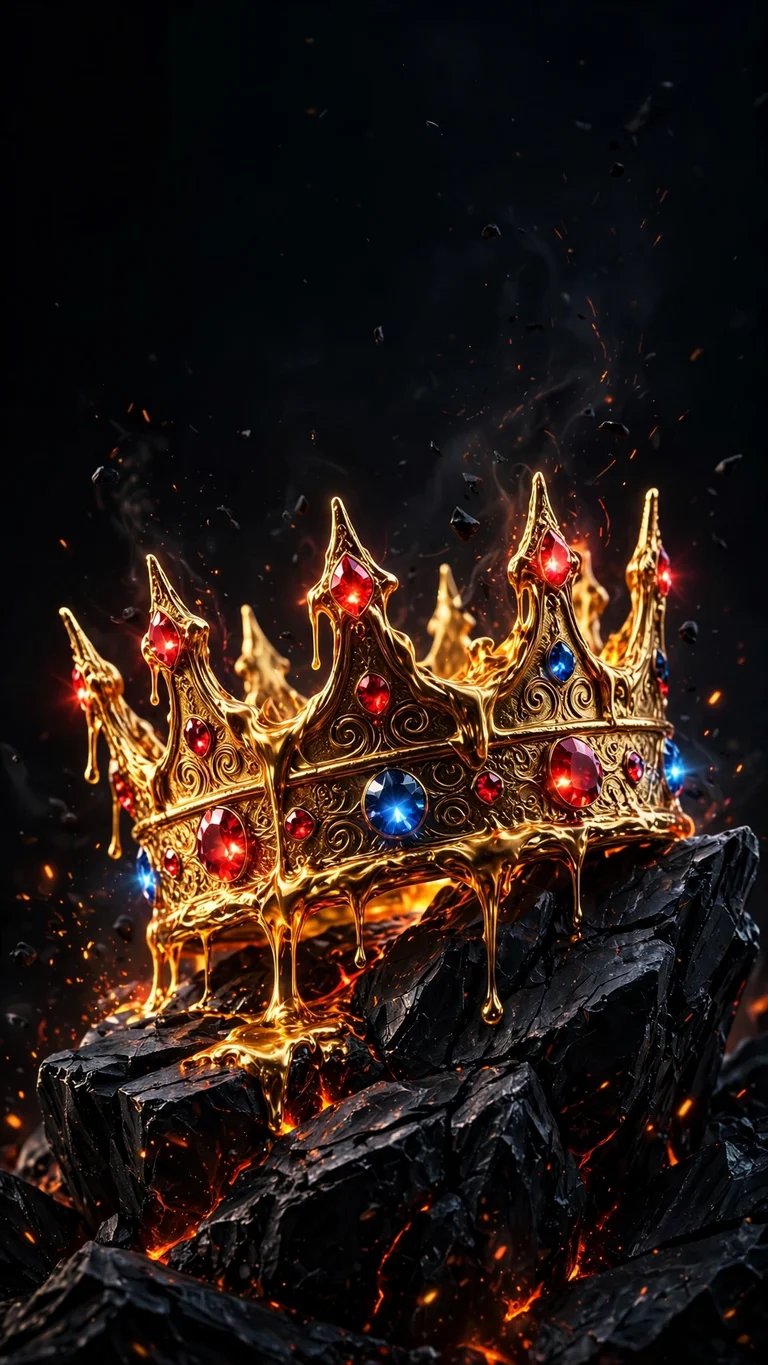 Molten Gold Crown on Obsidian