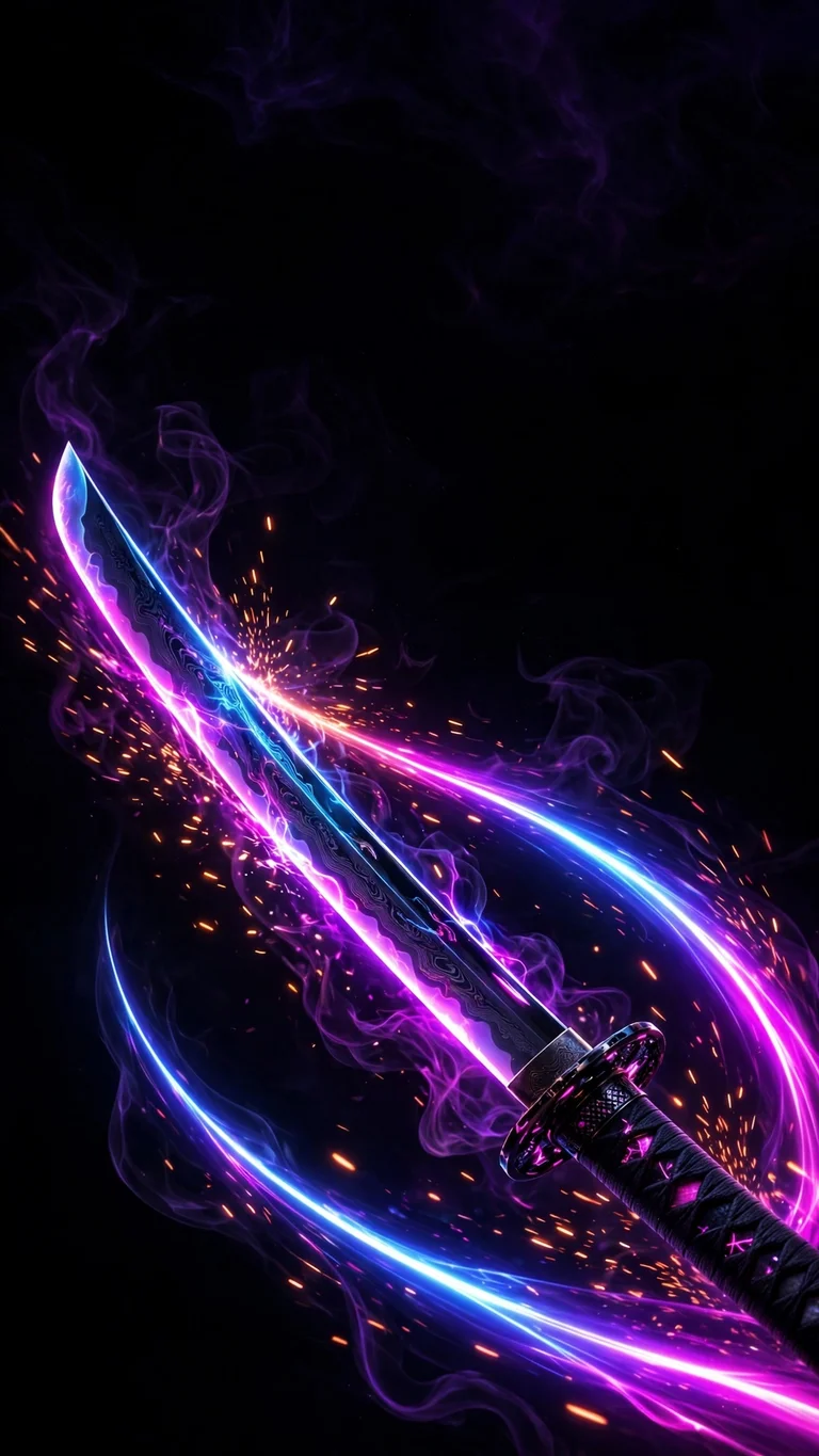 Neon Katana Midnight Slash