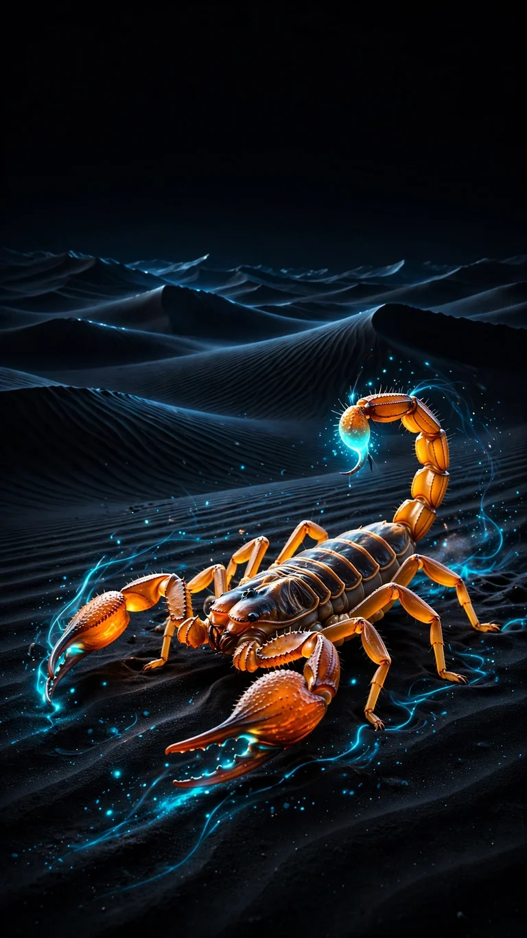Neon Scorpion Desert Night