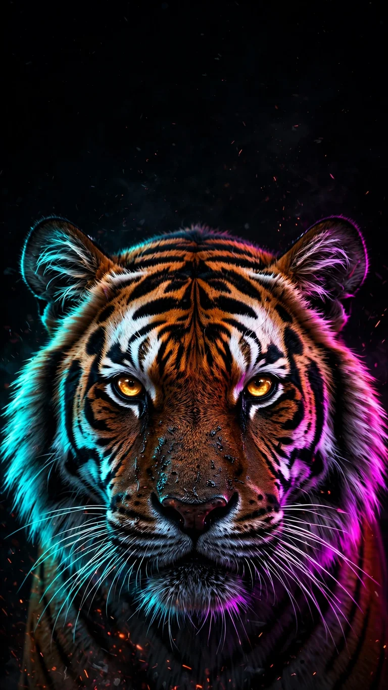 Neon Tiger Portrait Night