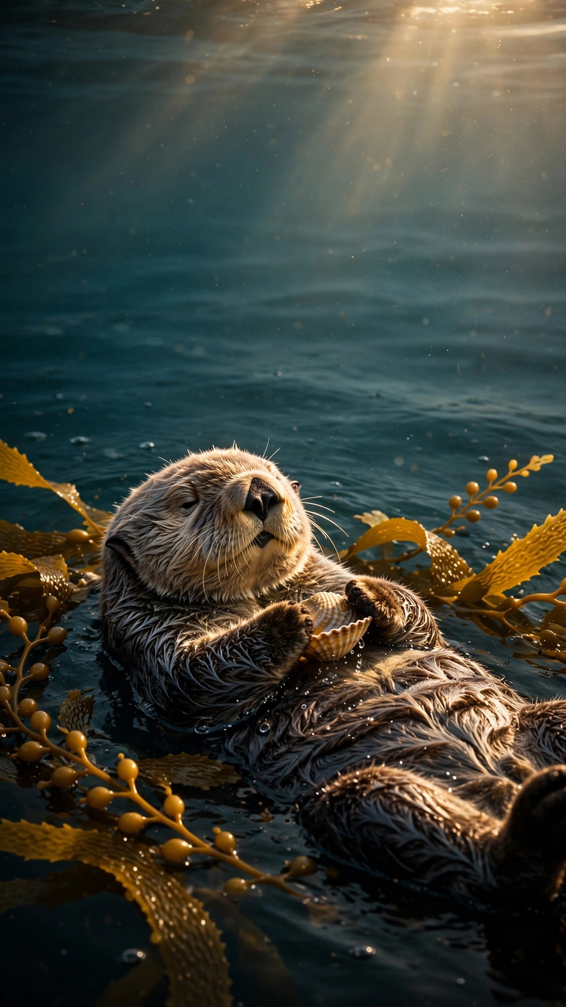 Sea Otter Kelp Drift Animals Wallpaper