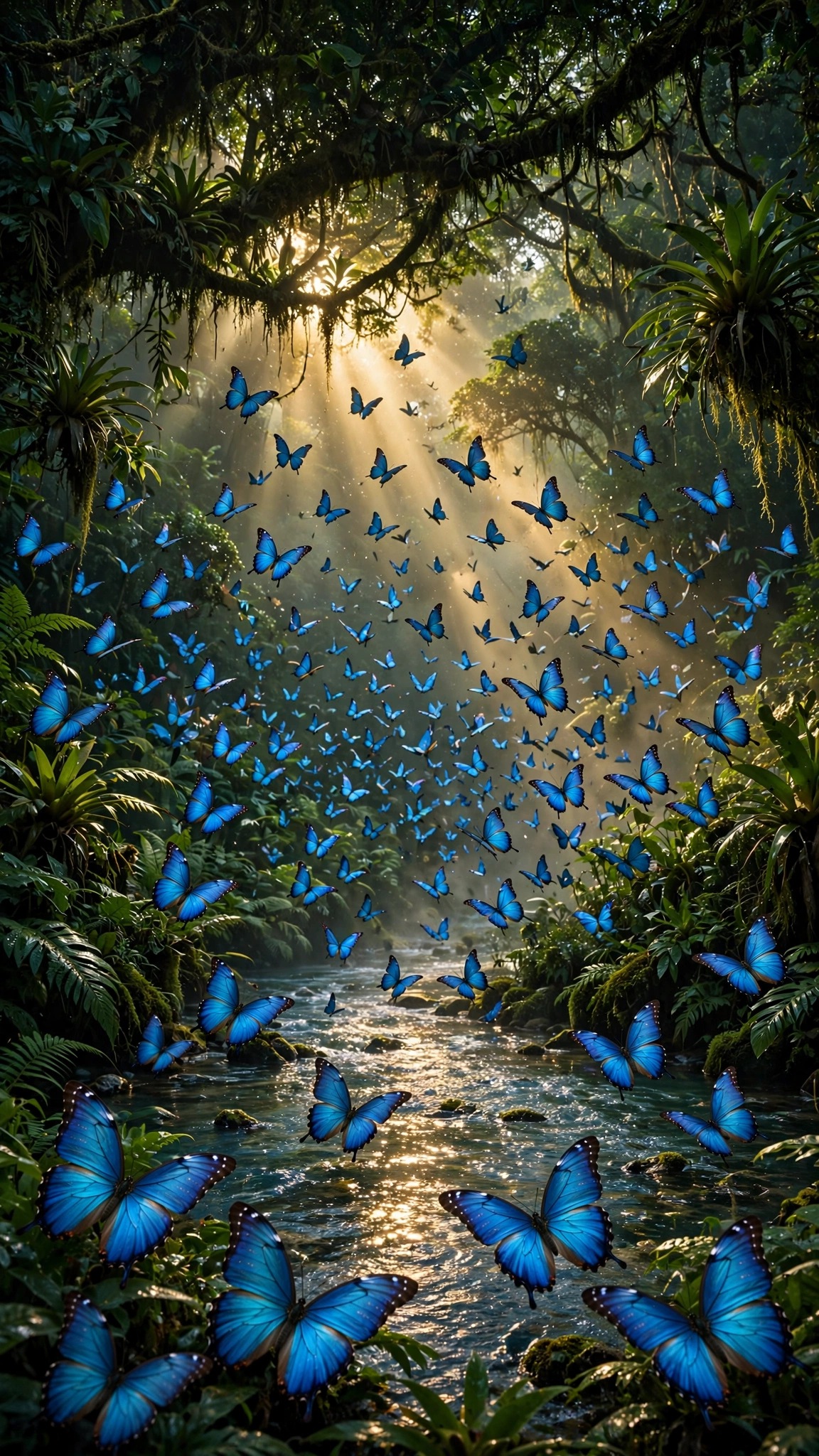 Blue Morpho River Dawn wallpaper