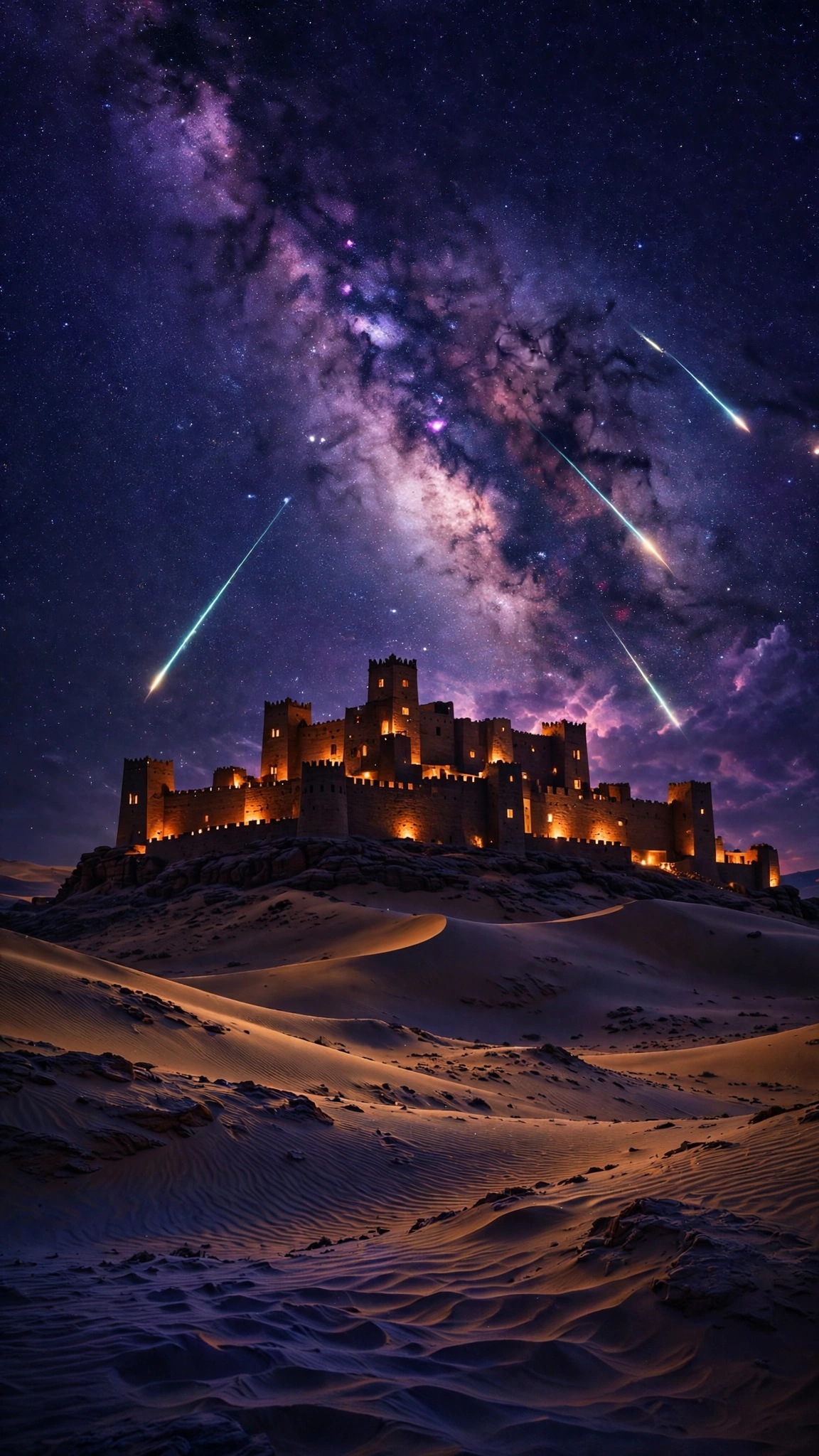 desert fortress starry night