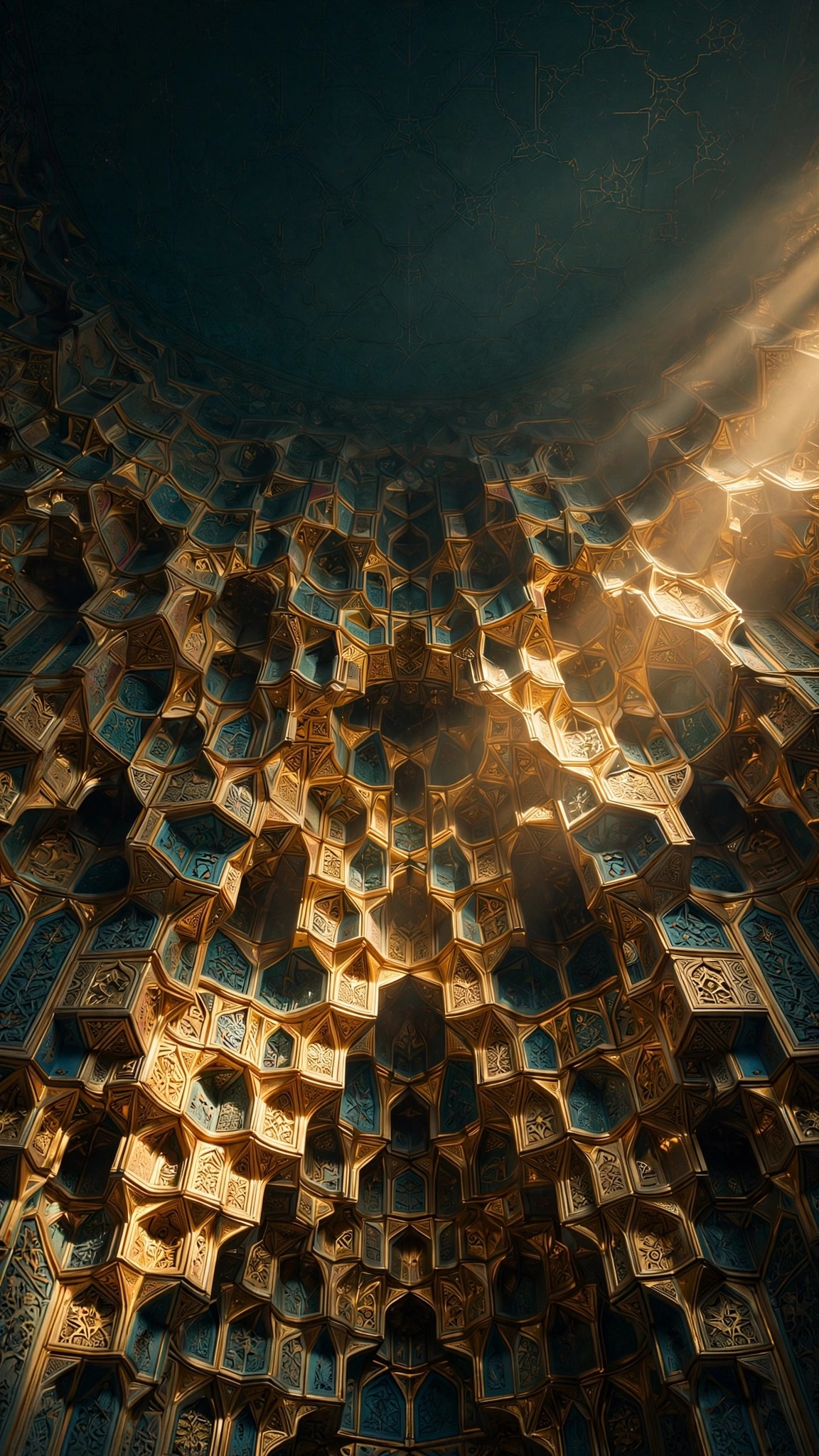 golden muqarnas vault ceiling