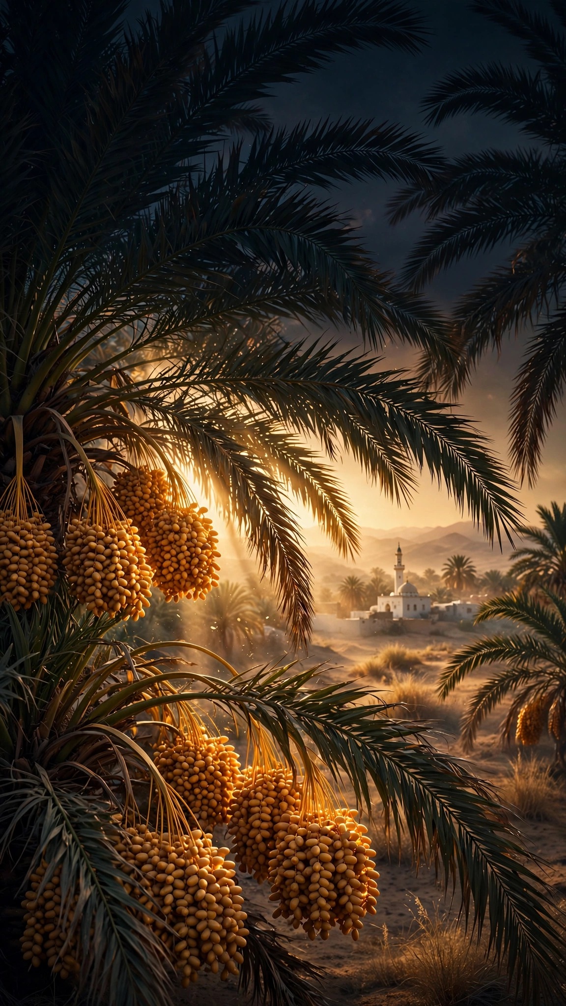 Golden Date Harvest in Palm Grove - free HD download