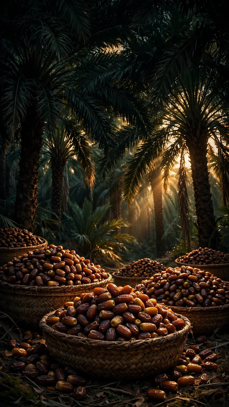 Date Palm Harvest Baskets - free Islamic wallpaper for phone