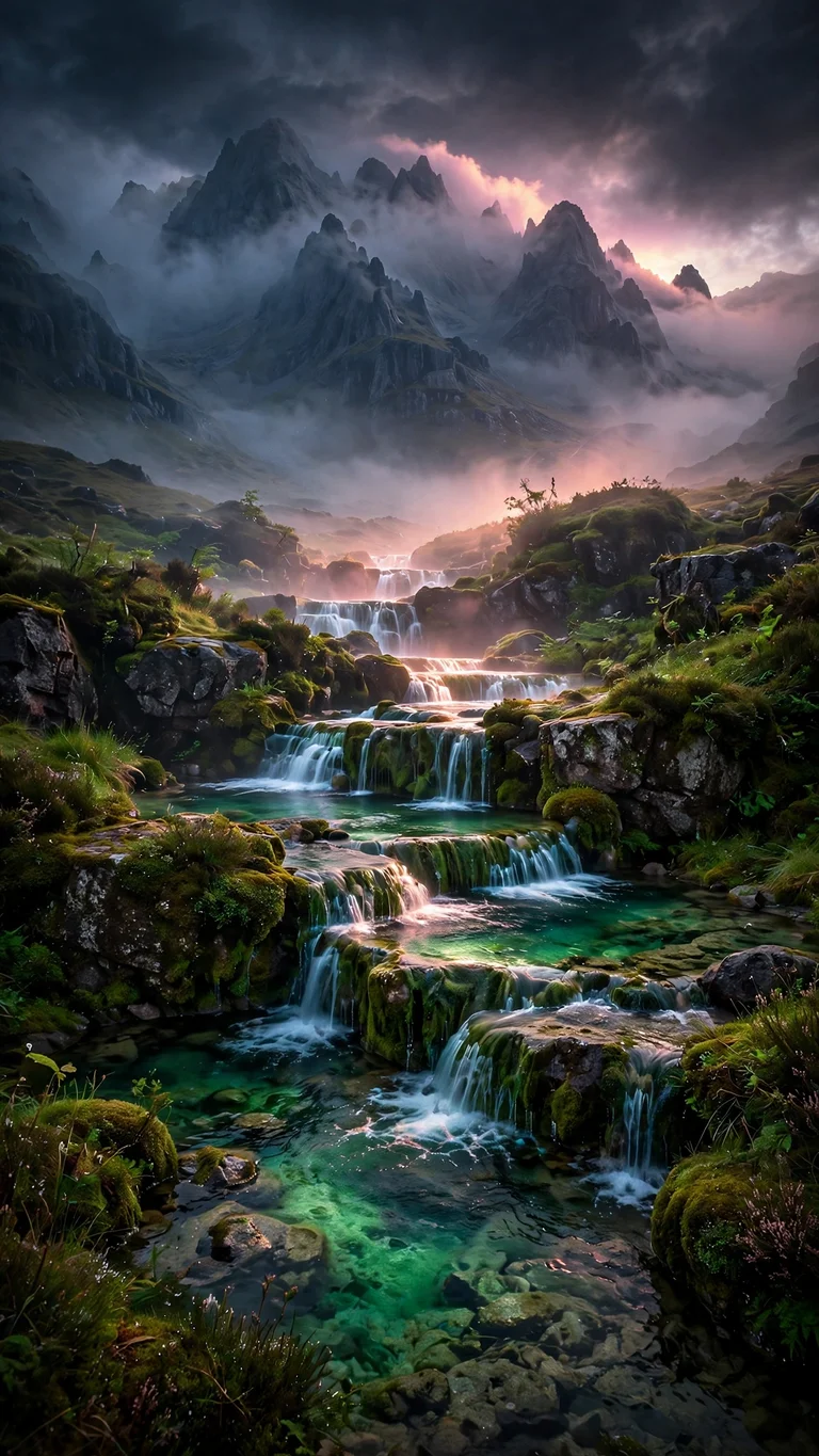 Isle of Skye Fairy Pools at Dawn phone wallpaper