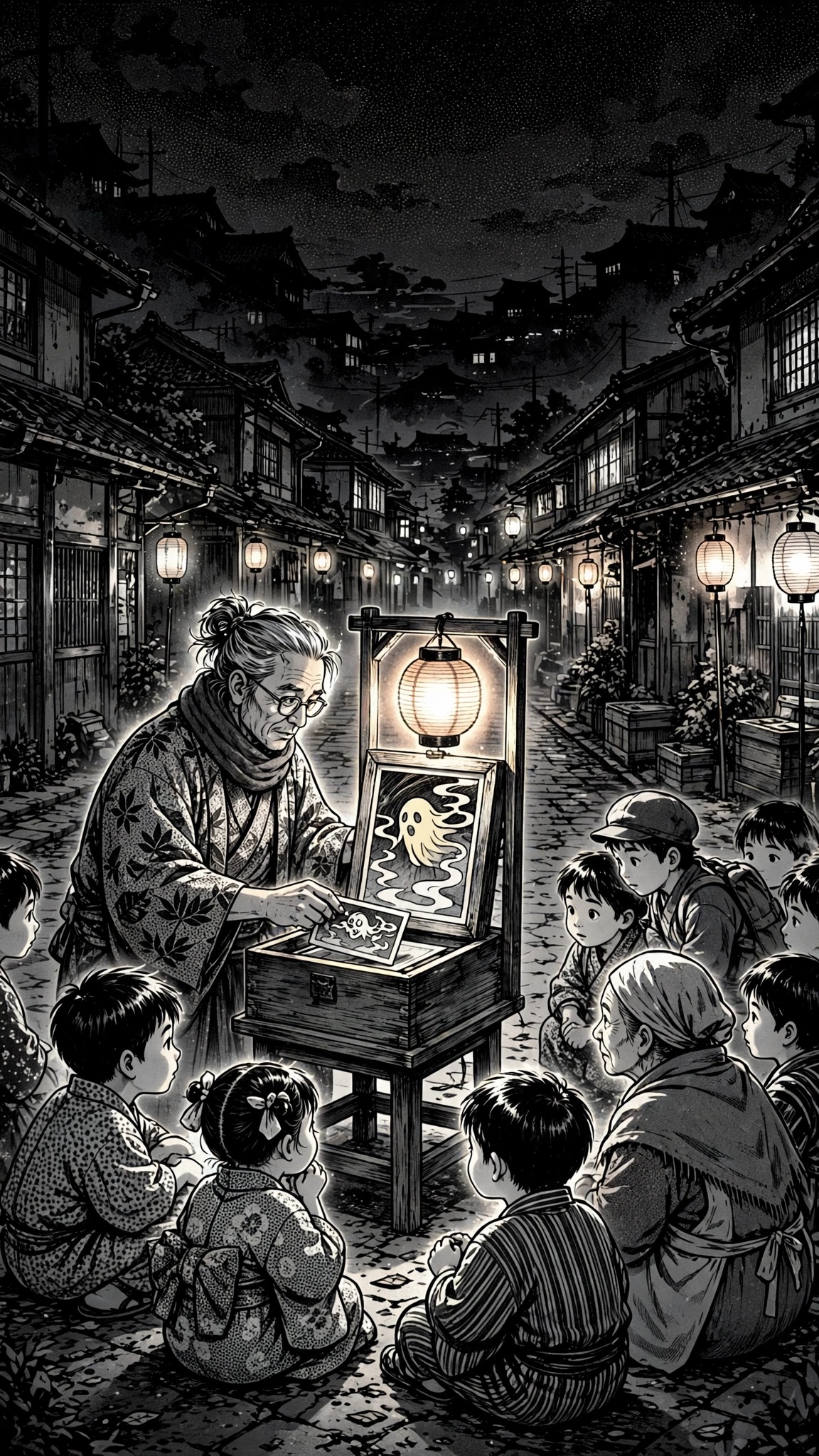 Kamishibai Storyteller at Dusk manga wallpaper