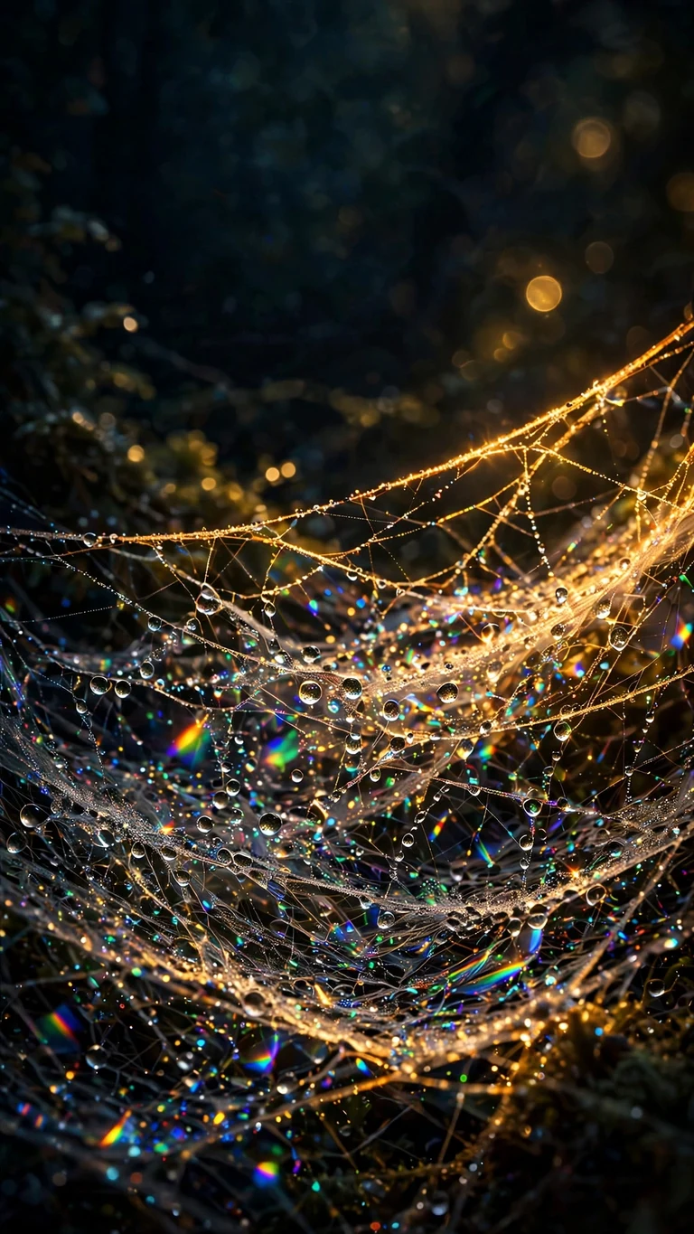 dew spiderweb sunrise minimal minimal phone wallpaper