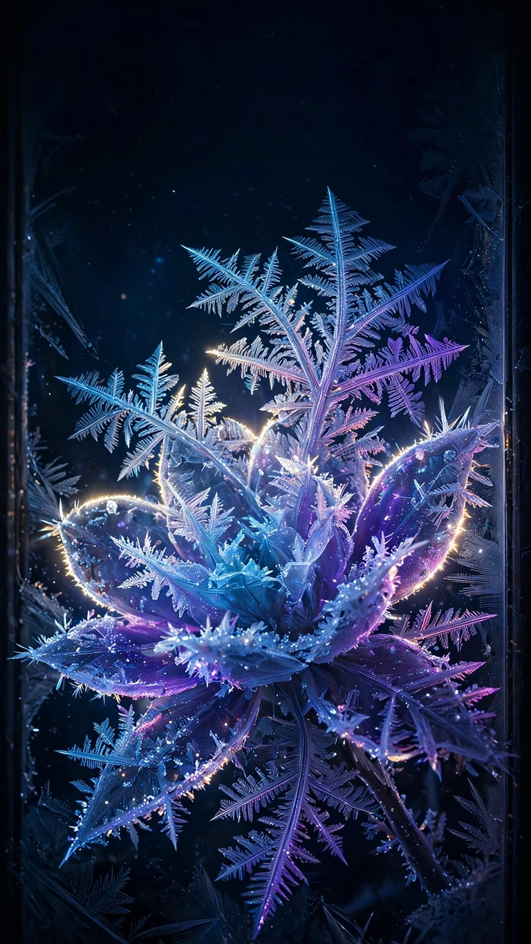 frost crystal moonlit window minimal minimal phone wallpaper