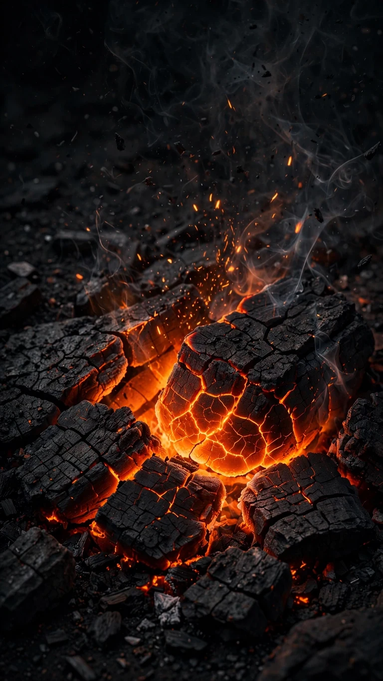 glowing ember dark charcoal minimal minimal phone wallpaper