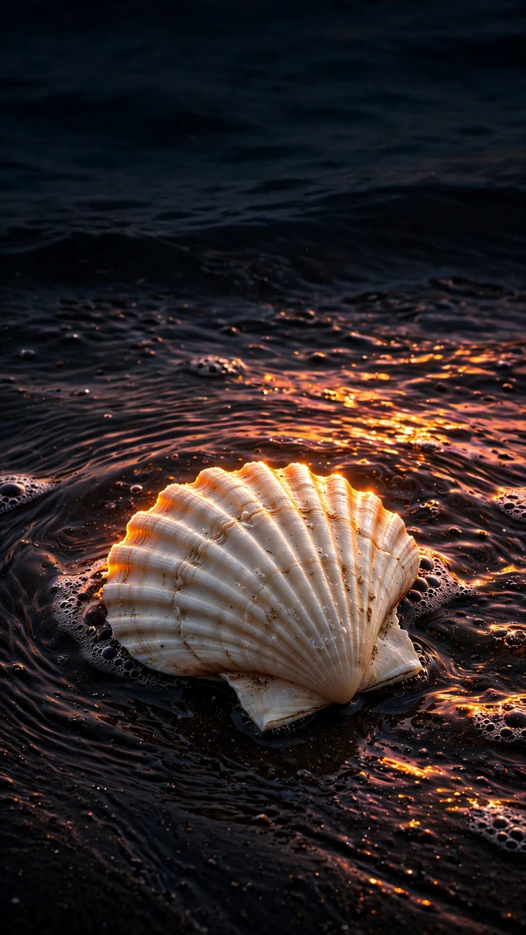 seashell dark sand ripples minimal minimal phone wallpaper