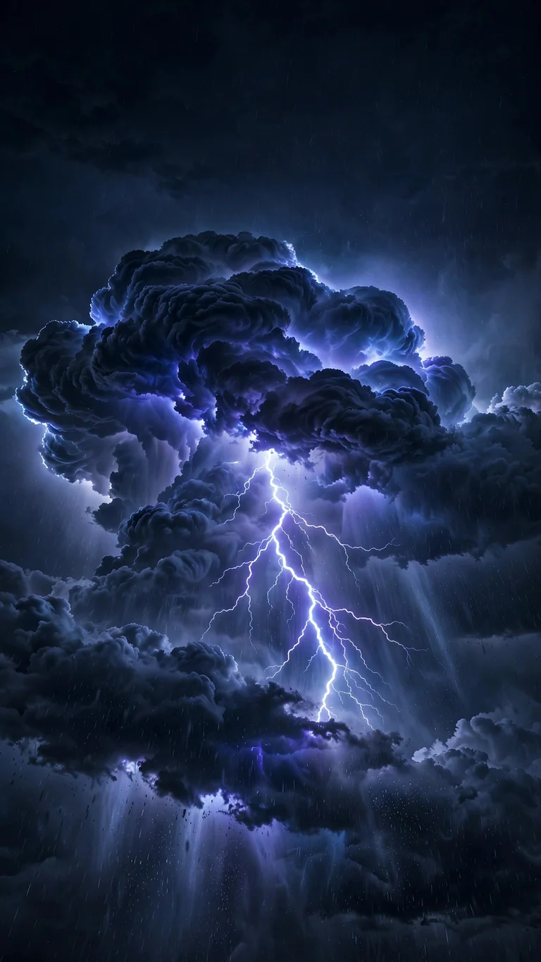thunderhead cloud with a lightning bolt minimal wallpaper