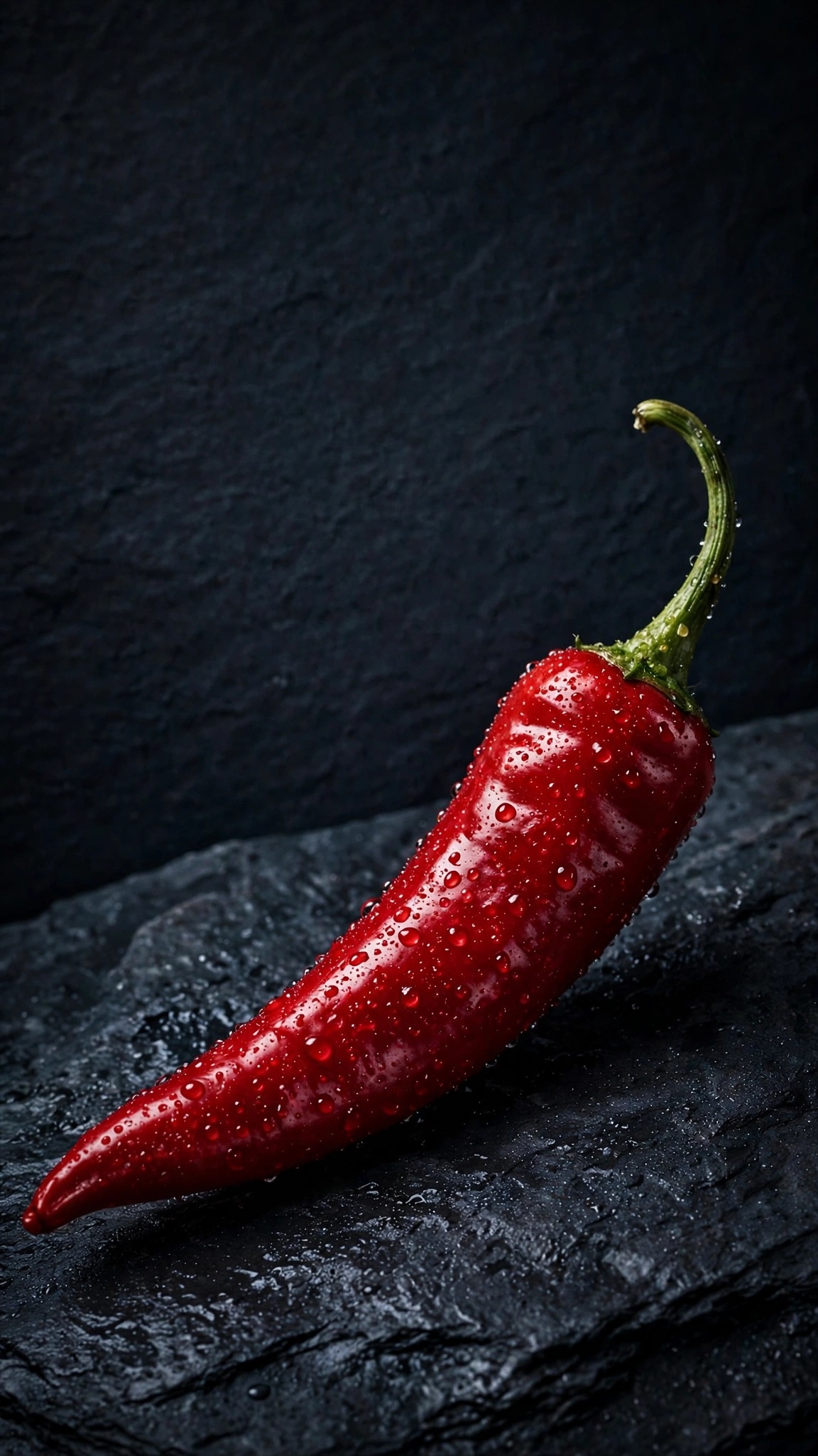 Glossy Crimson Chili Pepper minimal phone wallpaper
