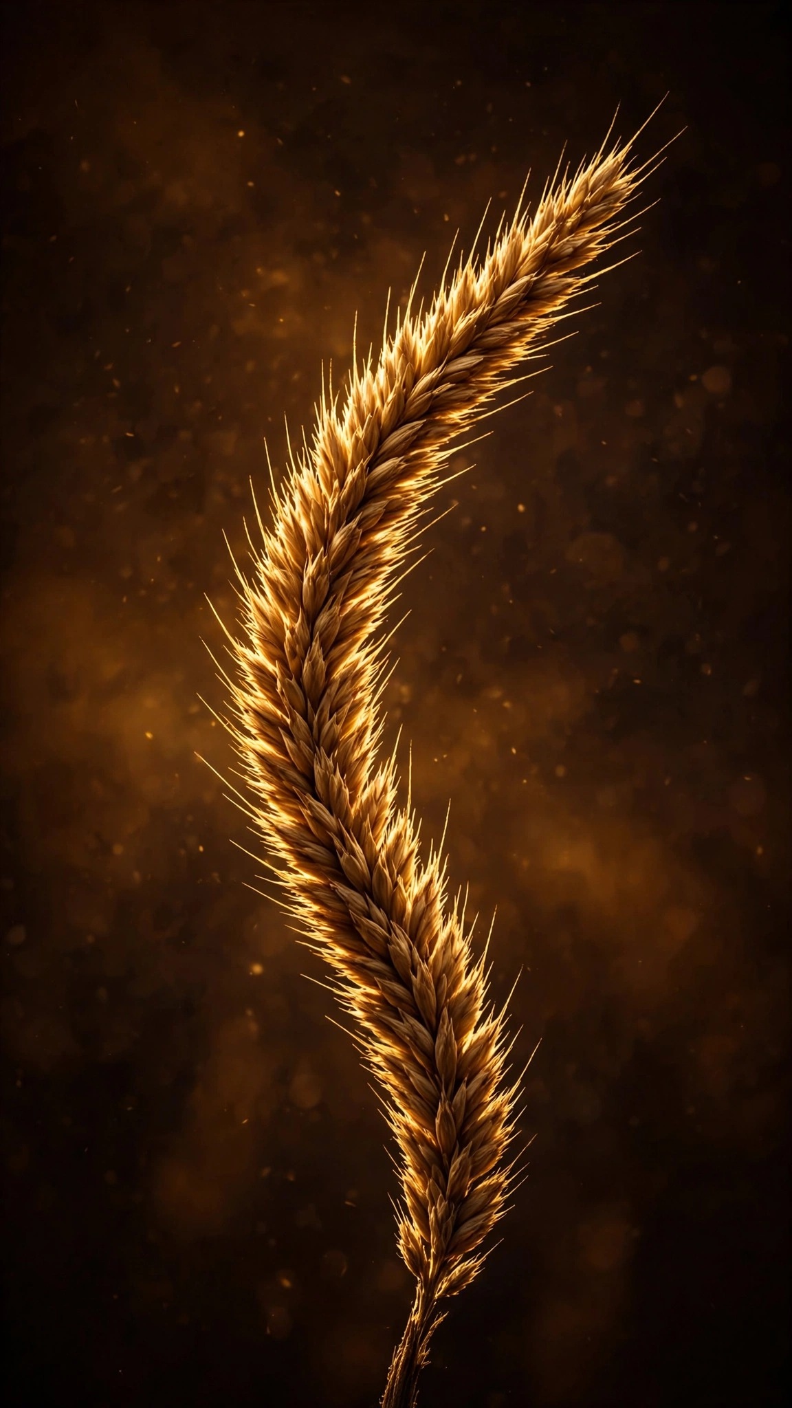 Golden Wheat Stalk in Twilight minimal phone wallpaper