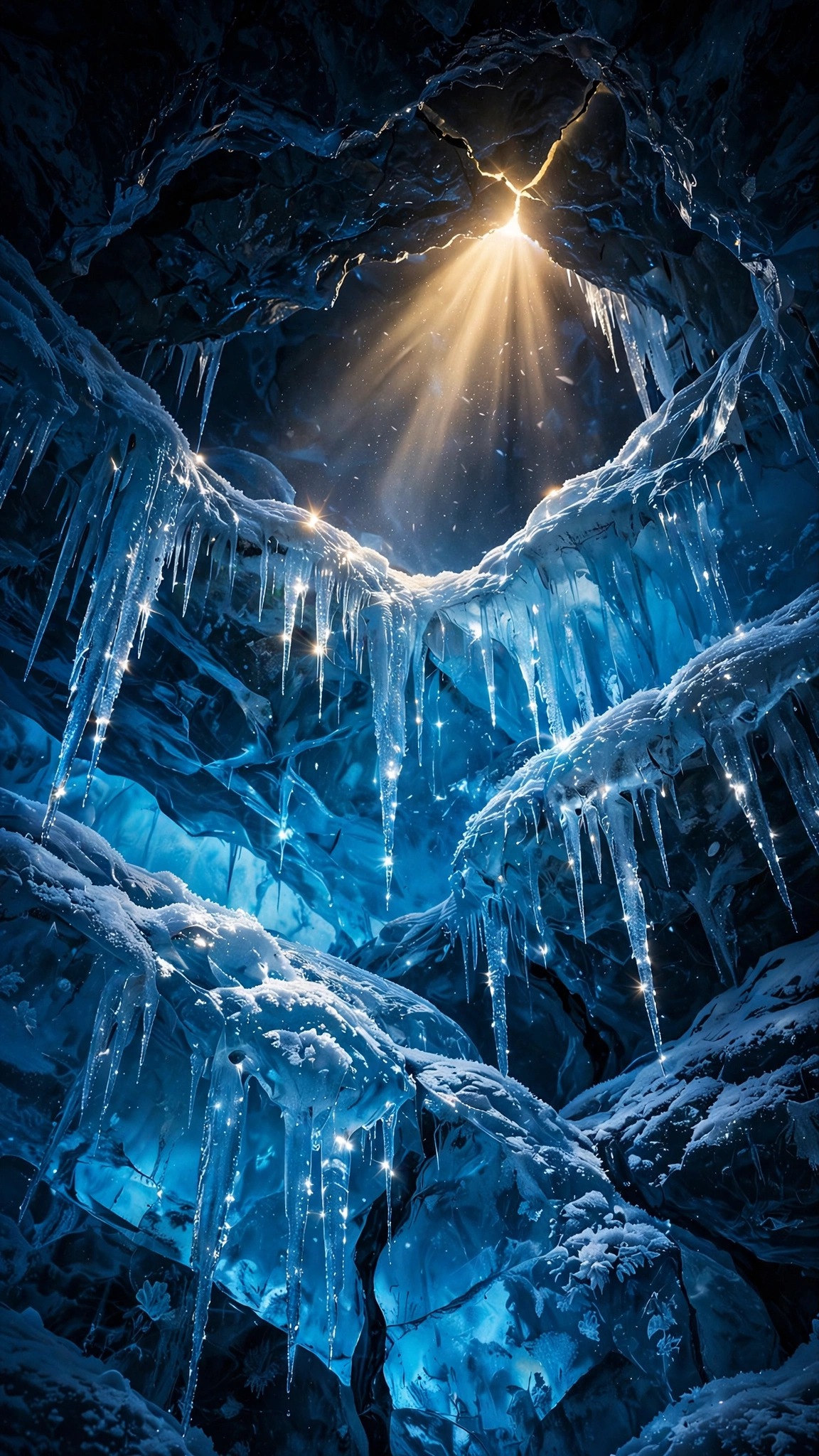 blue ice cave sunbeam nature nature phone wallpaper