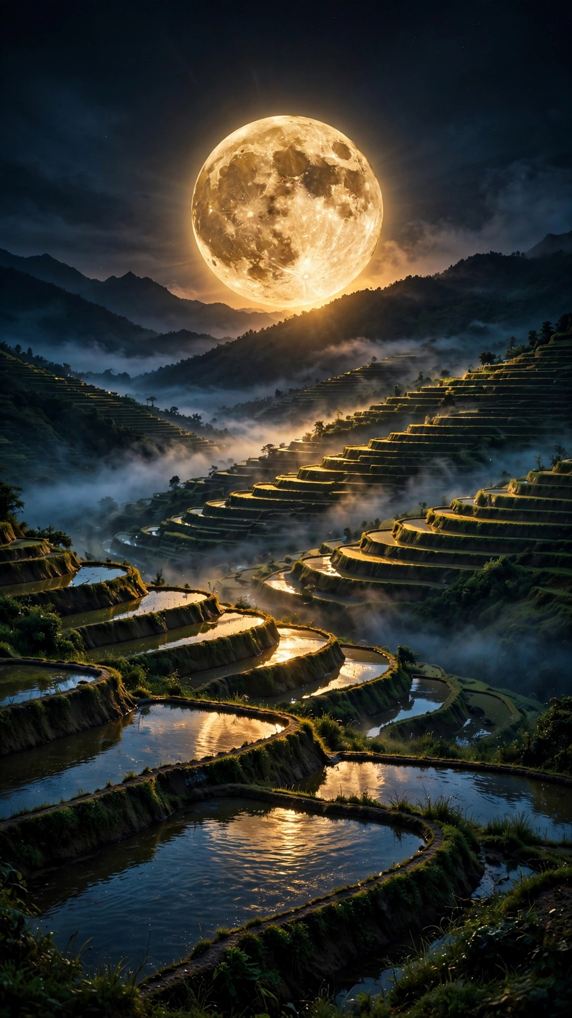 harvest moon rice terraces nature nature phone wallpaper