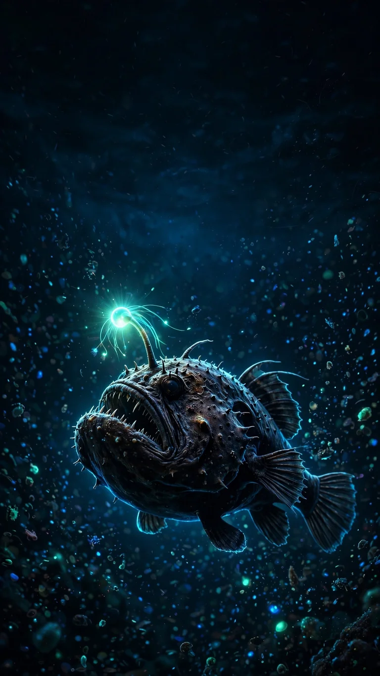 deep-sea anglerfish ocean wallpaper free download