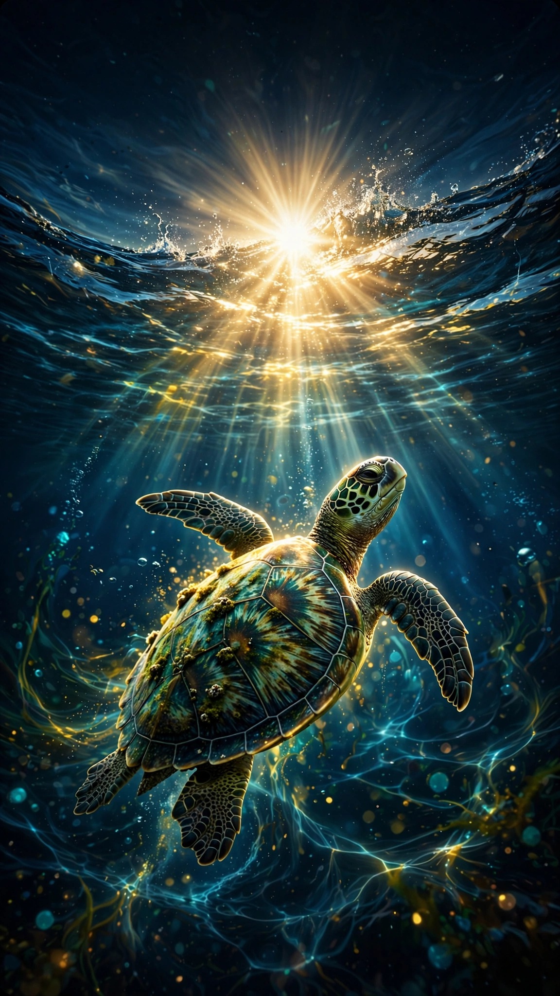 kelp forest god rays ocean wallpaper free download