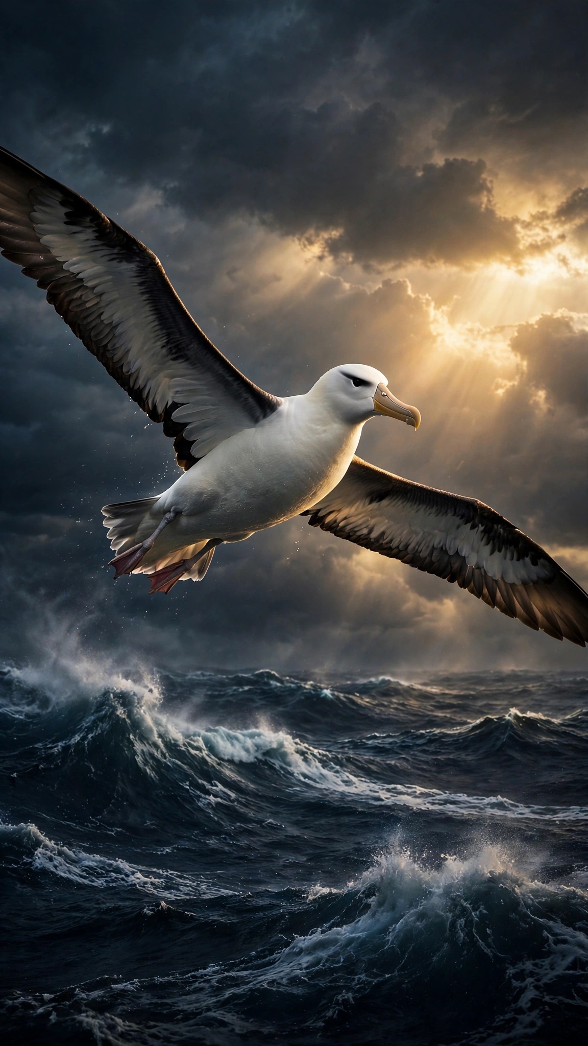 Albatross Storm Sea Soaring Ocean Wallpaper