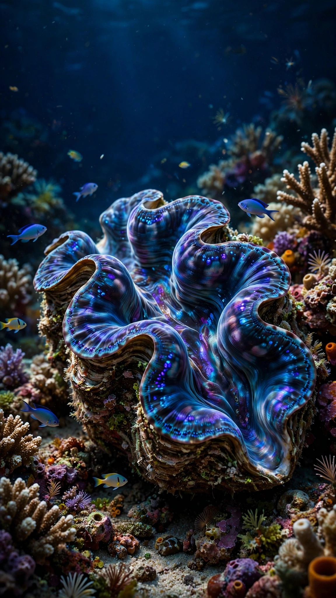 Giant Clam Iridescent Reef Macro Ocean Wallpaper