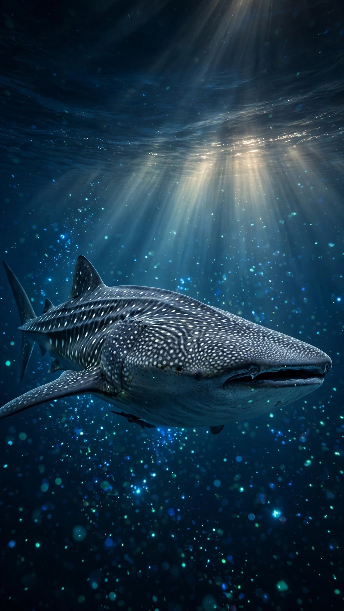 Whale Shark Plankton Giant Spots Ocean Wallpaper