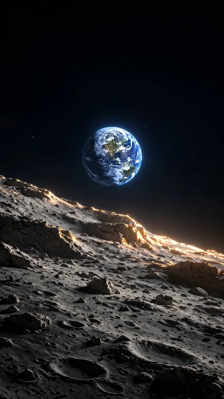 an earthrise viewed from the moon