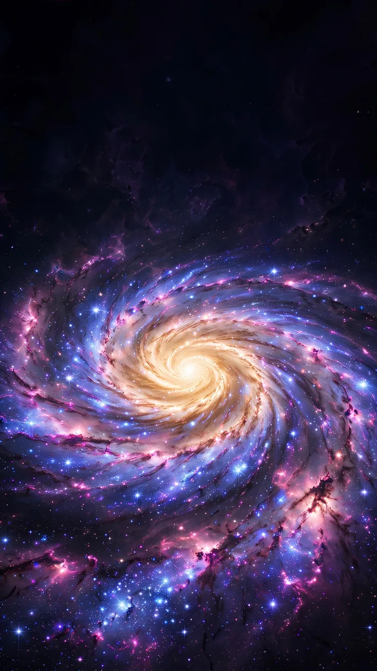 a glowing spiral galaxy core