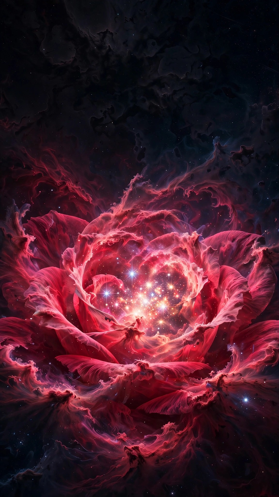 Rosette Rose Nebula Bloom - vertical space phone wallpaper