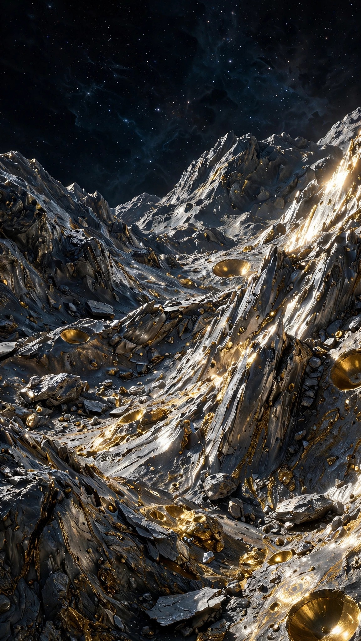Metallic asteroid Psyche space wallpaper
