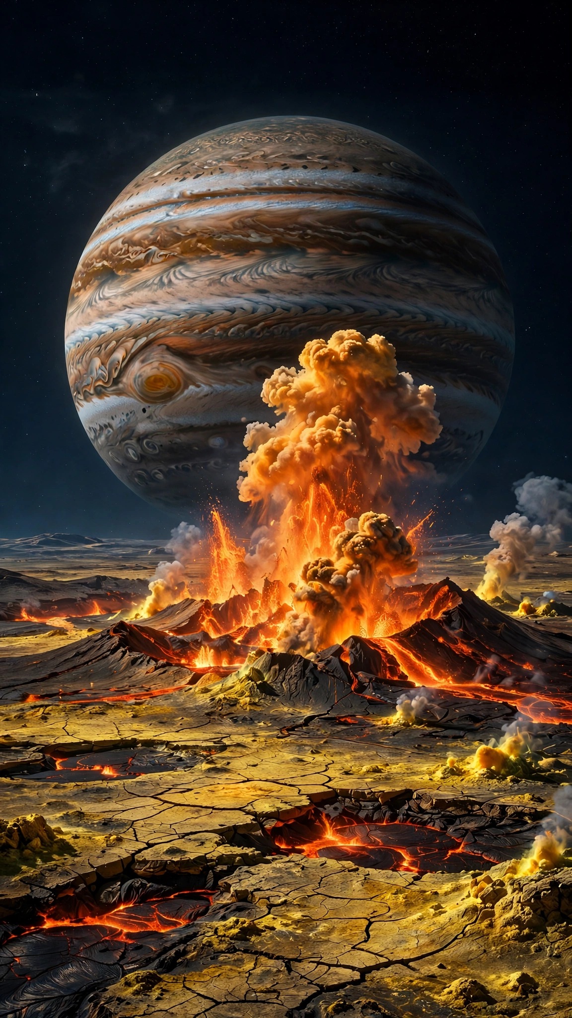 Io Volcanic Plume space wallpaper for phone