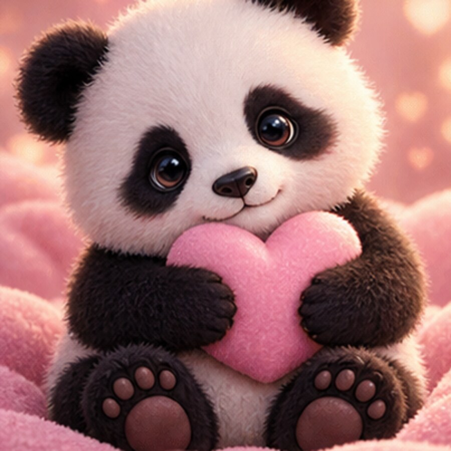 Cute Panda Heart DP free download