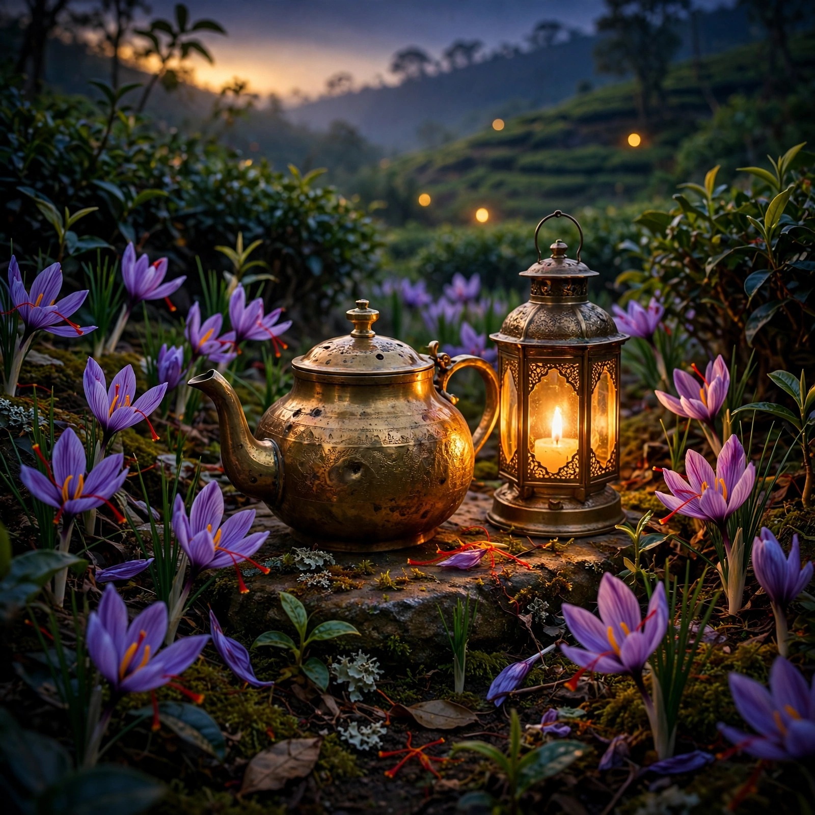 Amber Saffron Tea Garden Dusk Islamic Dp WhatsApp DP