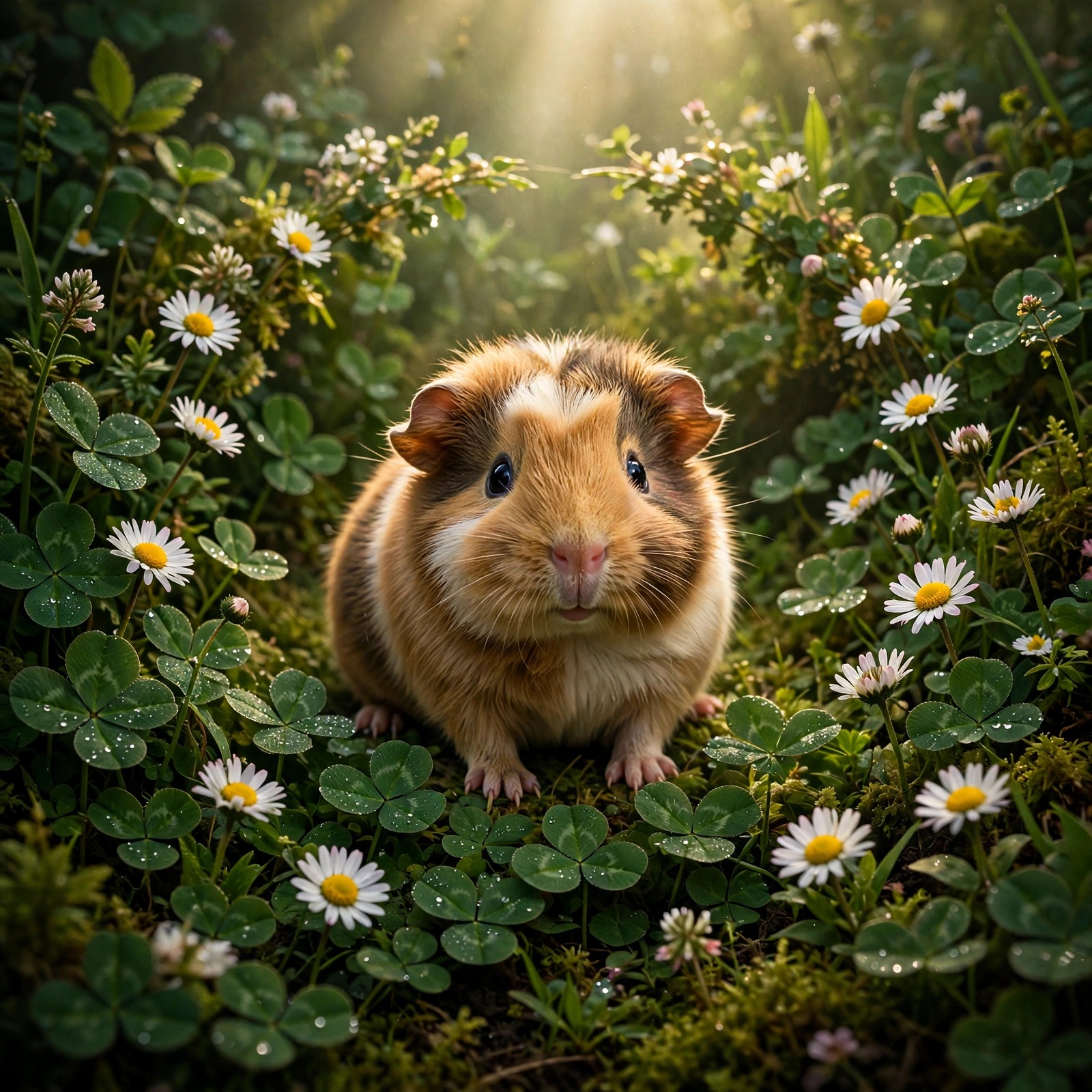 Baby guinea pig in a clover meadow profile picture