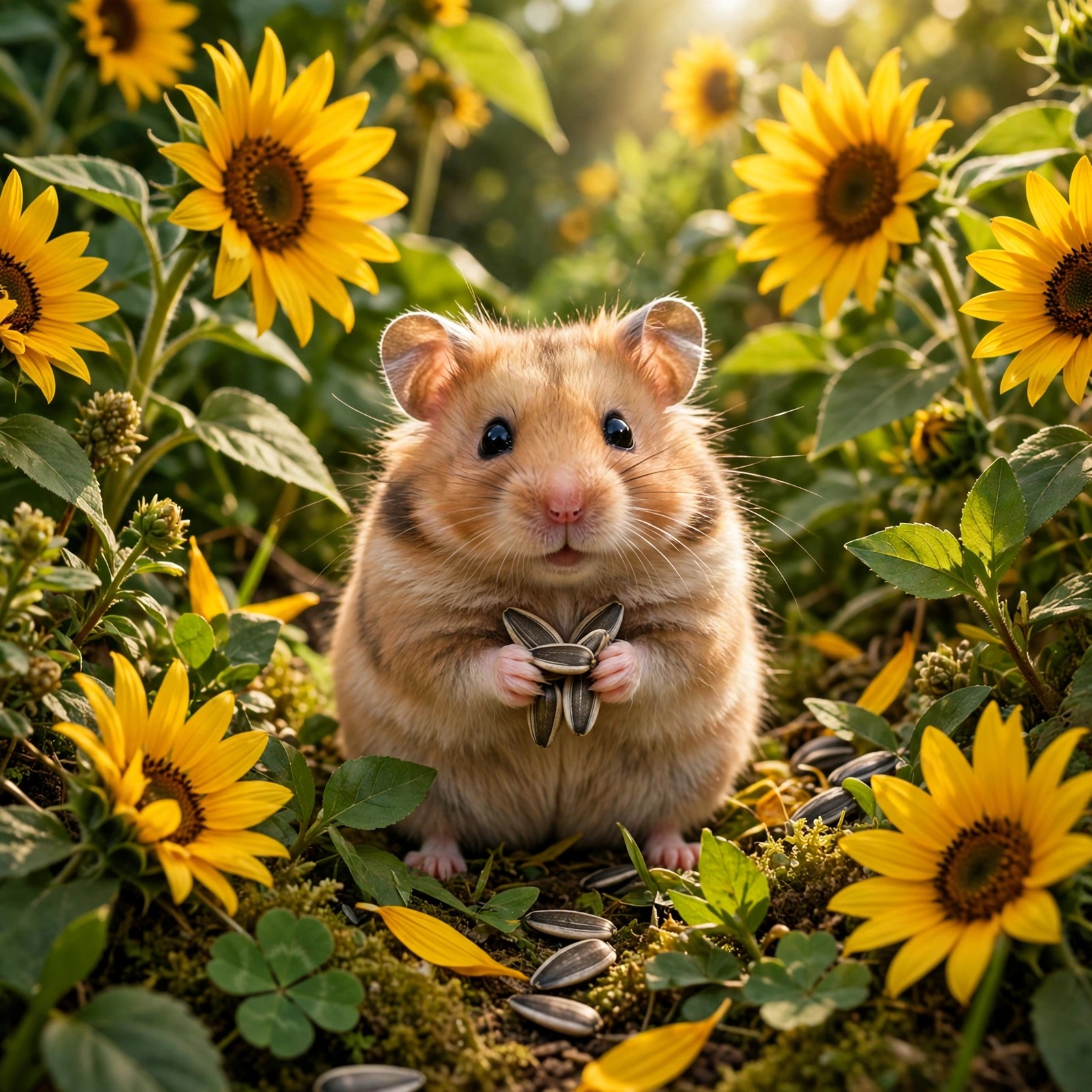 Baby hamster holding sunflower seeds profile picture