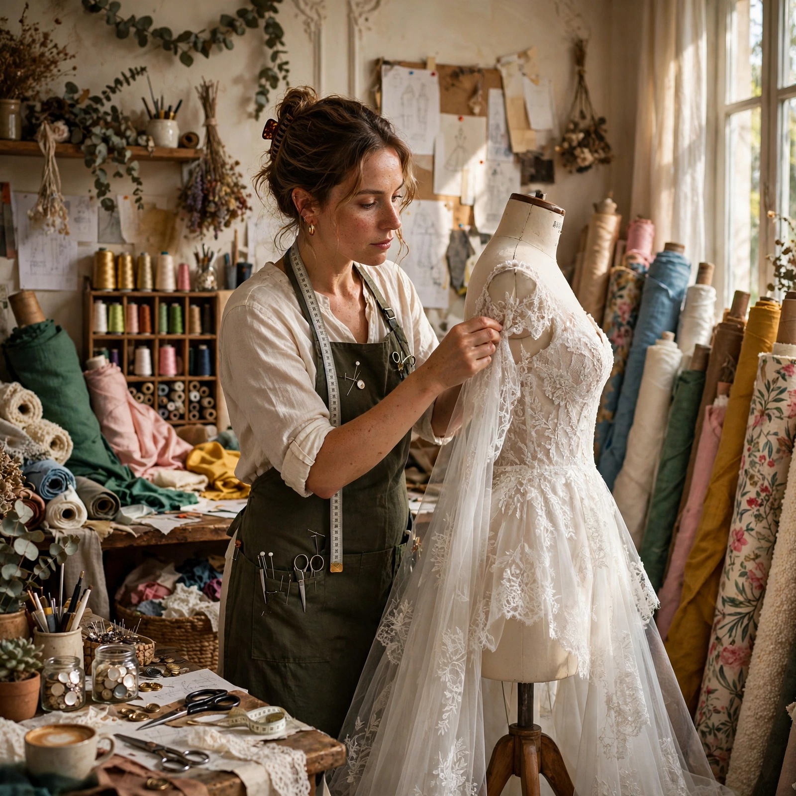 Bridal Atelier Designer Fitting a Gown
